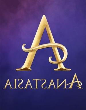 a logo for Anastasia, with a stylized 'A' above the name Anastasia, on a purple, smokey background